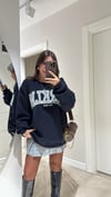 Lacivert BRKLN Yazılı Sweatshirt