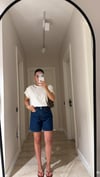 Lacivert Cepli Denim Şort