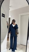 Lacivert Çıtçıt Detaylı Kapüşonlu Modal Takım