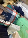 Lacivert Ekoseli Bisiklet Yaka Sweat 