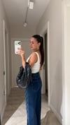 Lacivert Geometrik Taşlı Bol Paça Marka Model Jean