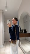 Lacivert Gri Taş İşlemeli Garnili Sweatshirt