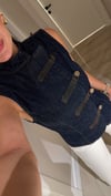 Lacivert Hakim Yaka Yandan Düğmeli Denim Yelek