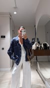 Lacivert Kareli Oversize Gömlek