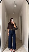Lacivert Kemerli Bilek Boy Marka Model Jean