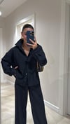 Lacivert Ön Cepli Oversize Dilvin Gömlek 