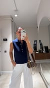 Lacivert Ön Düğmeli Polo Yaka Marka Model Yelek