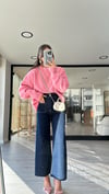 Lacivert Ön Kare Cep Detaylı Midi Boy Jean