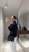 Lacivert Pul Detaylı Fermuarlı Triko Hırka