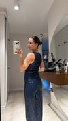 Lacivert Pullu Transparan Pantolon Takım