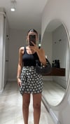 Lacivert Sarı Etnik Desenli Bağlamalı Etek 