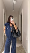 Lacivert Silver Düğmeli Yelek Pantolon Takım