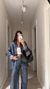 Lacivert Taş Nakışlı Denim Gömlek