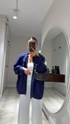 Lacivert Tek Cepli Oversize Gömlek 