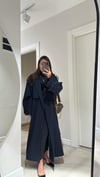 Lacivert Tokalı Premium Oversize Trenç
