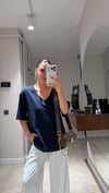Lacivert V Yaka Marka Model Basic Tişört