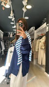 Lacivert Yan Yırtmaç Detaylı Basic Sweat