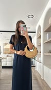 Lacivert Yan Yırtmaçlı Marka Model Elbise