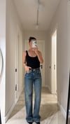 Lacivert Yıkamalı Paça Yırtık Detaylı Jean