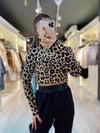 Leopar Desenli Triko Kazak