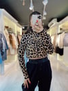 Leopar Desenli Triko Kazak