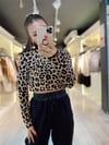 Leopar Desenli Triko Kazak