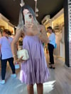 Lila Askılı Mini Elbise