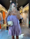 Lila Askılı Mini Elbise