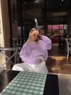 Lila Cep Ve Kol Detaylı Sweat