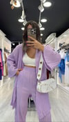 Lila Gofreli Kimono Takım 