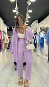 Lila Gofreli Kimono Takım 