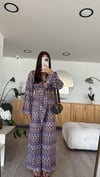 Lila Kahve Dantel İşlemeli İkili Takım 