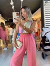 Lila Tek Omuz Beli Lastikli Crop Bluz