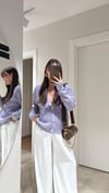 Lila Üç Düğmeli Triko Hırka 