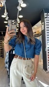 Mavi Arka Fermuarlı Jean Bluz 