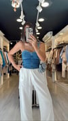 Mavi Arka Lastikli Jean Korse Bluz 