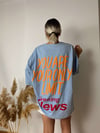 Mavi Arkası Yazılı Tshirt