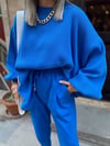 Mavi Balon Kol Oversize Kazak
