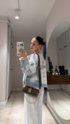 Mavi Dantel Detaylı Düğmeli Denim Ceket 