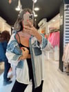 Mavi Denim Detaylı Şifon Gömlek