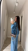 Mavi Kapüşonlu Bel Lastikli Marka Model Ceket