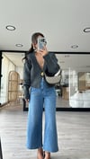 Mavi Ön Cep Detaylı Midi Boy Bol Paça Jean 