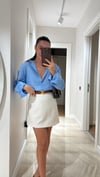 Mavi Ön Düğmeli Marka Model Keten Gömlek