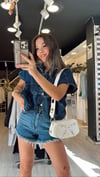 Mavi Renk Püsküllü Kot Şort 