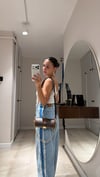 Mavi Şerit Püskül Detaylı Denim Pantolon