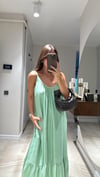 Mint Yeşili İp Askılı Bol Kesim Elbise