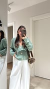 Mint Yeşili Üç Düğmeli Triko Hırka 
