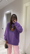 Mor Ayıcık Baskılı Yazılı Sweat 