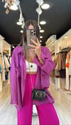 Mor Oversize Tensel Gömlek
