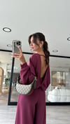 Bordo Sırt Dekolteli Modal Bluz